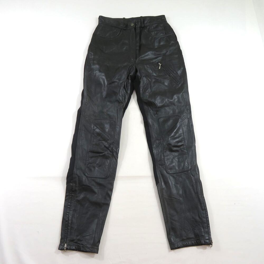Harley Davidson Leather Pants, Black Womens Sz 38/10 1990s